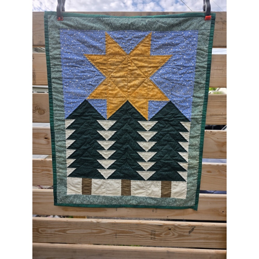 Handmade Thimbleberries "Alpine Star" Quilt Wall Hanging Rustic Pine Tree Lodge